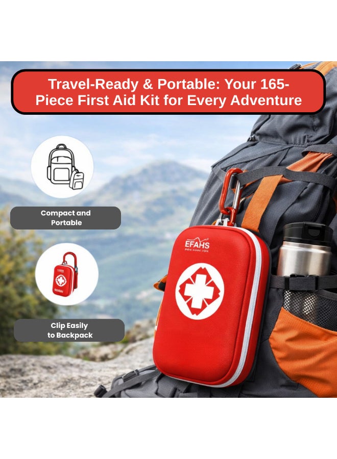 EFAHS First Aid Kit,165 Pcs Travel Emergency Survival Kits Portable Outdoor Survival Disaster Earthquake Emergency Bags Big Capacity Home Car Garage Travel USE - Image 4