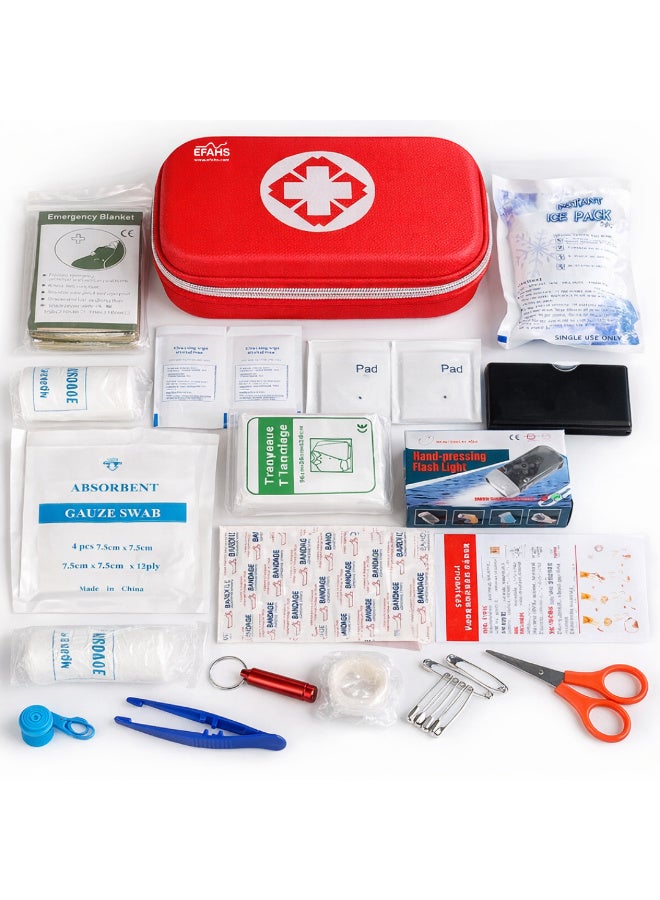 EFAHS First Aid Kit,165 Pcs Travel Emergency Survival Kits Portable Outdoor Survival Disaster Earthquake Emergency Bags Big Capacity Home Car Garage Travel USE - Image 1