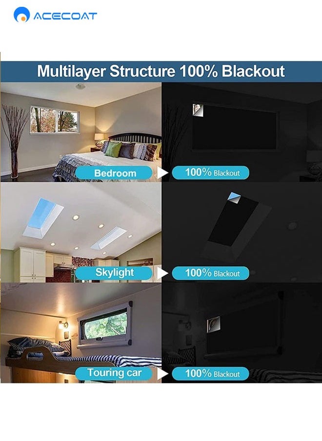 ACECOAT - Full Blackout Curtains,Portable Blackout Blinds,Travel Curtains with Tape Measureand Cutters,No Drilling Required for Windows,Home,RV,Office,Nursery,Travelling (1.45 * 3M) - Image 1