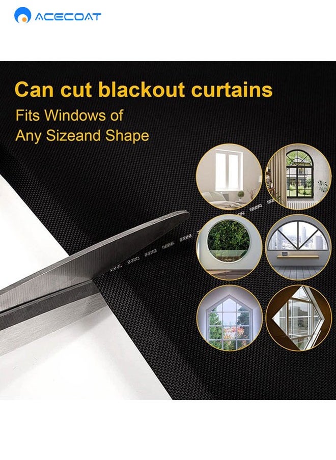 ACECOAT - Full Blackout Curtains,Portable Blackout Blinds,Travel Curtains with Tape Measureand Cutters,No Drilling Required for Windows,Home,RV,Office,Nursery,Travelling (1.45 * 3M) - Image 1