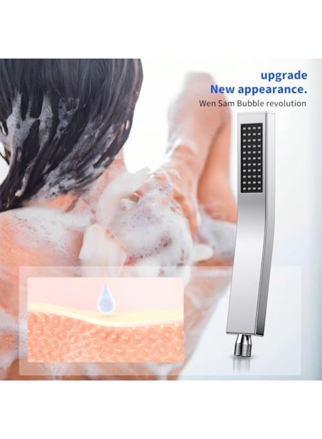 Handheld Shower Head High Pressure Showerhead with 304 Stainless Steel Self Cleaning Silicone Nozzle Shower Head Single Function Showerhead for Home Bathroom Experience - Image 3