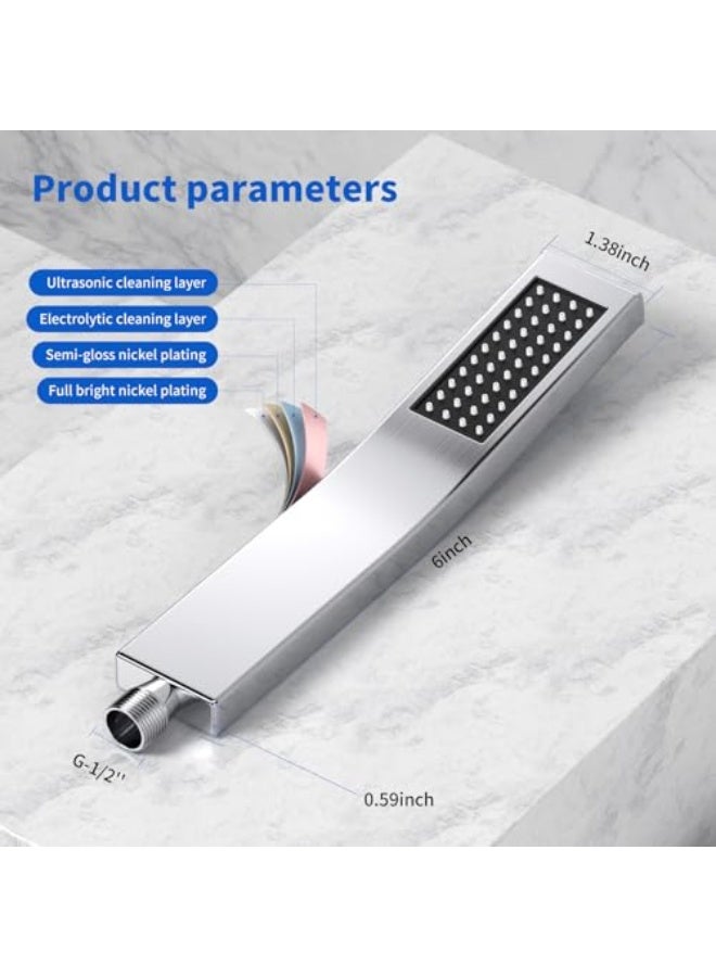 Handheld Shower Head High Pressure Showerhead with 304 Stainless Steel Self Cleaning Silicone Nozzle Shower Head Single Function Showerhead for Home Bathroom Experience - Image 2