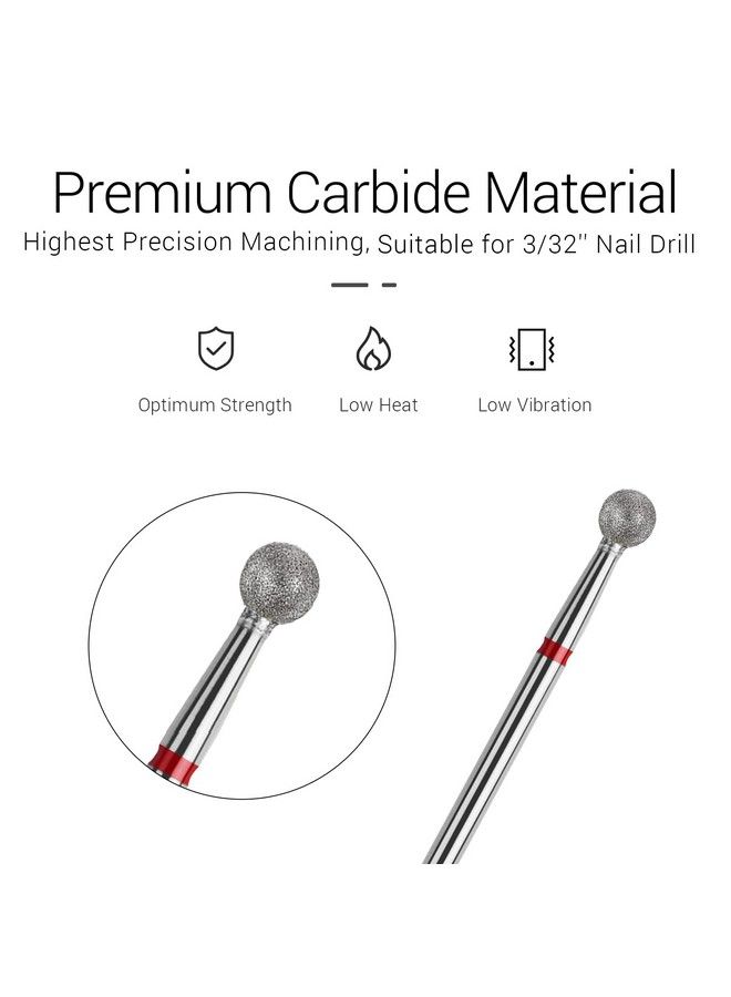 MelodySusie Ball Shape Cuticle Clean Nail Drill Bit 3/32 - Image 5