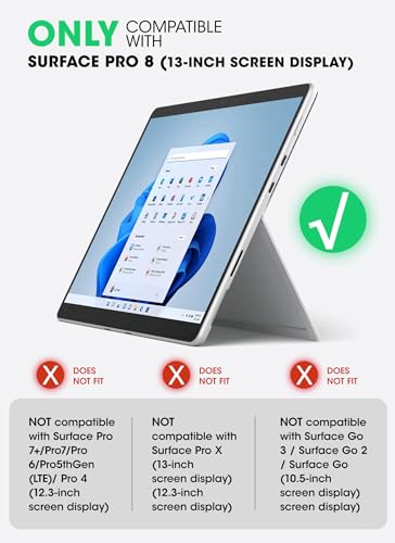 SupCase كيس SUPCASE لجهاز Microsoft Surface Pro 8 مع حامل قائم وحماية عسكرية من طراز Unicorn Beetle Pro - غطاء تابلت متين وثقيل لجهاز Surface 8 13 بوصة 2021 باللون الأسود - Image 3