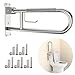 YuanDe Toilet Grab Bar 224 Inch YuanDe Brushed Nickel AntiSlip Support Rail U Shaped FlipUp Grab Bar with Paper Holder Stainless Steel Knurled Handicap Safety Handrails for Disabled Elderly Pregnant - Image 1