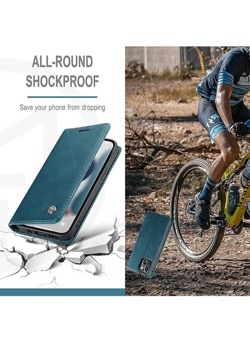 CaseMe iPhone 15 Pro Max/iPhone 15 Ultra Leather Case Wallet Flip Cover Card Slots Magnetic Closure Stand Phone Holder Function Fold Shockproof Protective Full Protection Anti-drop Anti-scratch Accessory  - Image 5
