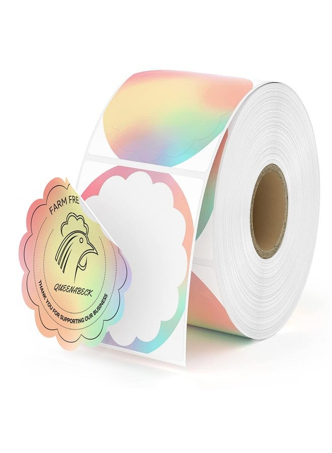 MUNBYN Flower Thermal Labels, 2.25" Rainbow Color Circle Thermal Stickers for DIY Business Logo, Small Business, 500 Sheets/1 Roll - Image 1