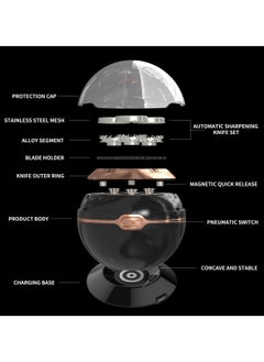 SYOSI Mini Rotary Shaver for Men, Alloy Body and Magnetic Shaving Head, USB C Rechargeable, Cordless Portable Electric Razor with Travel Case , Ideal Gift for a Close and Convenient Shave, Black  - Image 3