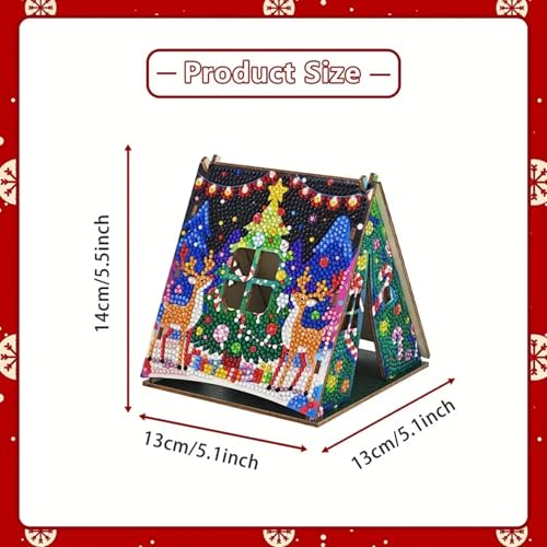 Party Ready 3D Diamond Painting Tent Craft Kit with LED Lights – Full Drill Crystal Mosaic Wood Puzzle, DIY Holiday Decorative Art for Home Display (Starry Night) - Image 4