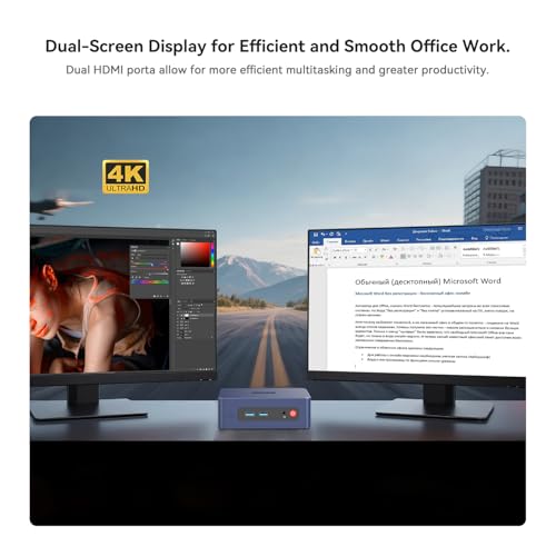 Beelink SER3 Mini PC, AMD Ryzen 3 3200U, 16GB DDR4 500GB NVMe M.2 SSD Small PC Support Dual Display via 2*HDMI, WiFi5, BT5.0, RJ45 1000M LAN, W-11 Mini Computer - Image 4