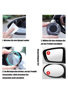 MIXDE 2 Pcs Blind Spot Car Mirror Universal Rainproof 360 Degree Adjustable Car Visual Aid Mirror Reusable Rearview Mirror With Sucker For Cars Trucks  - Image 5