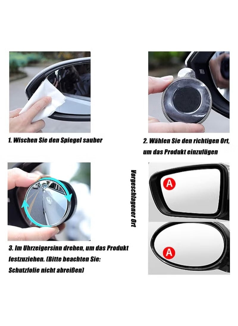 MIXDE - 2 Pcs Blind Spot Car Mirror Universal Rainproof 360 Degree Adjustable Car Visual Aid Mirror Reusable Rearview Mirror With Sucker For Cars Trucks - Image 1