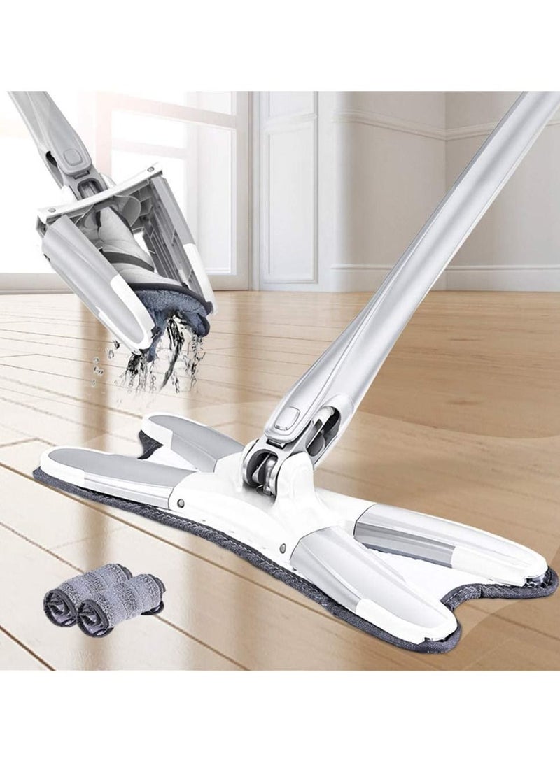 DubaiGallery Twist Flat Mop, Microfiber Hardwood Floor Mop 360 Rotation Dust Flat Mop with Ultra Long Stainless Steel Handle for Home Office Floor Cleaning - Image 1