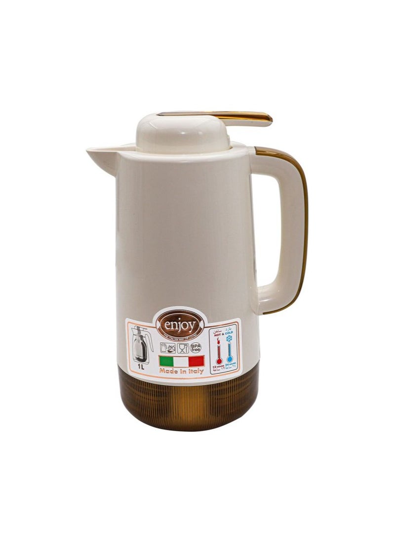 Alsaif home Enjoy Italian Thermos 1L - Beige 