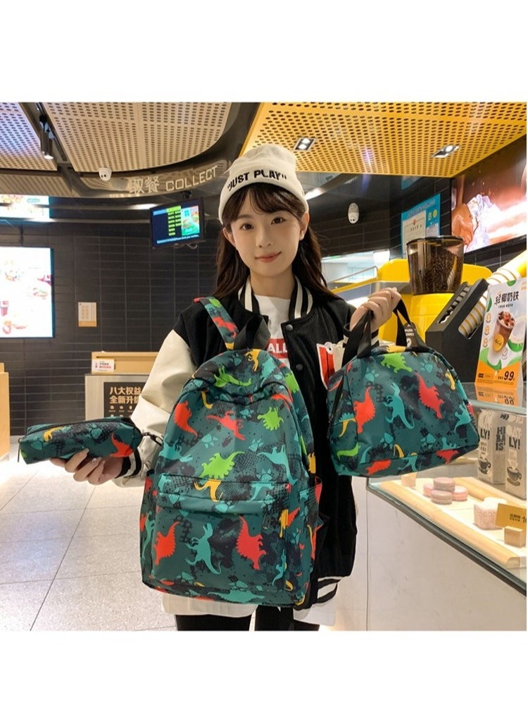 Taiahiro The fashionable printed schoolbag, paired with the same pen case and insulated rice bag, is more convenient and practical for both going to school and traveling.  - Image 2