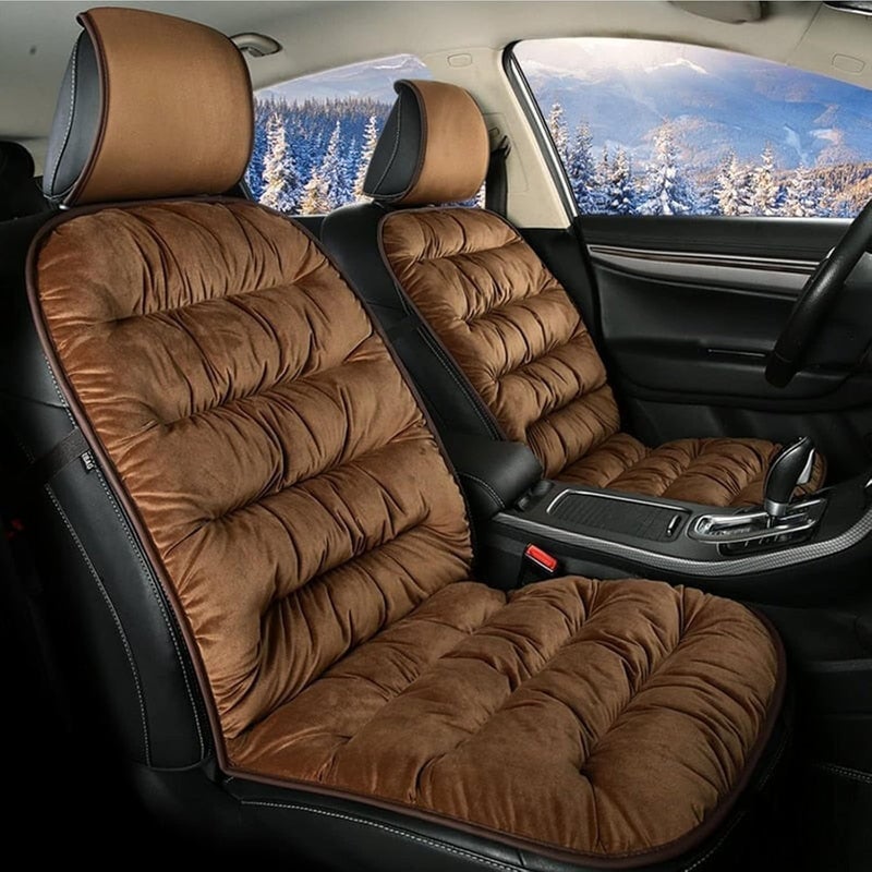 comfrt Cushioned Car Seat Cover - [2023 New] Anti-Slip Auto Seat Cover Pad - Soft Comfortable (Coffee) - Image 1