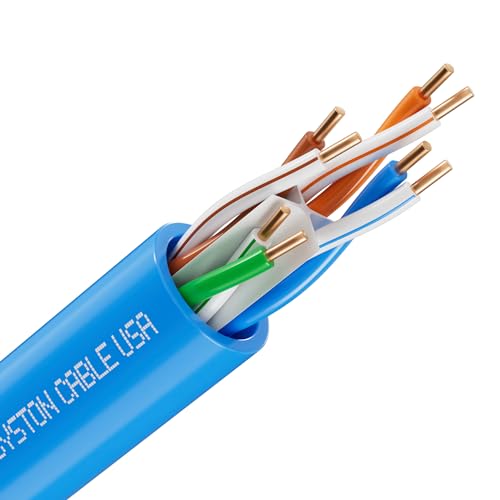 Syston Cable Technology Cat 6E Ethernet Network Cable - 100 FT，600MHz 23AWG Solid Bare Copper Wire Outdoor/Indoor, Bulk No Ends 10 Ft to 1000 Ft Available, Heat Resistant Riser Rated - CMR - Image 2