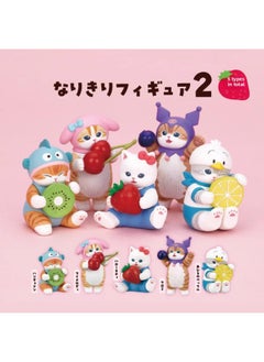 Generic Cute Elephant Slide Cat Box Egg Hamburger Sandwich Cat Fried Shrimp Cat Mini Food Play Ornaments Toy Doll-color:22nd Generation Sanli Cat Boxed  - Image 1