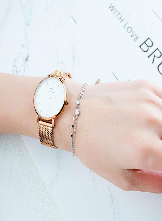 Yoursfs Silver Dainty Cubic Zirconia Trendy Bracelets For Women Thik Chain Adjustable Bracelets Trendy Jewelry - Image 5