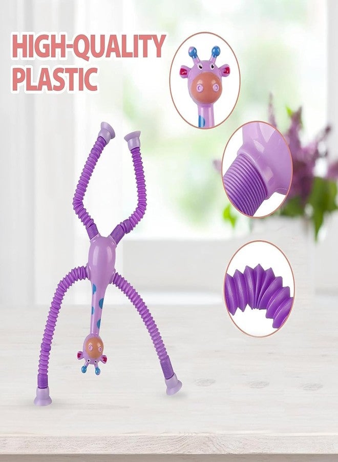 BELOXY 1 Pcs Telescopic Suction Cup Giraffe Toy Shape Changing Pop Fidget Tubes Sensory Toys for Girls Boys (Giraffe Figure Set of 1) - Image 4