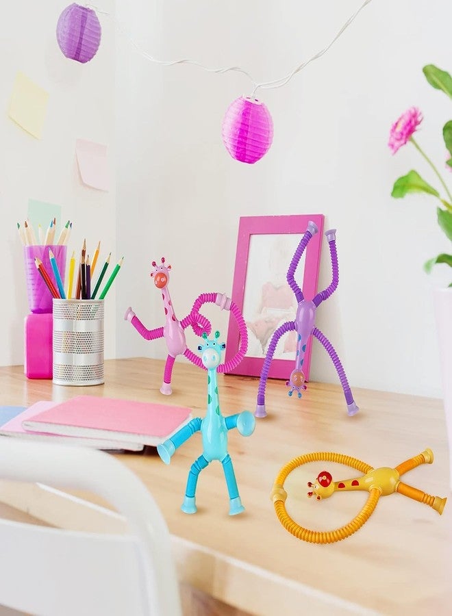 BELOXY 1 Pcs Telescopic Suction Cup Giraffe Toy Shape Changing Pop Fidget Tubes Sensory Toys for Girls Boys (Giraffe Figure Set of 1) - Image 3
