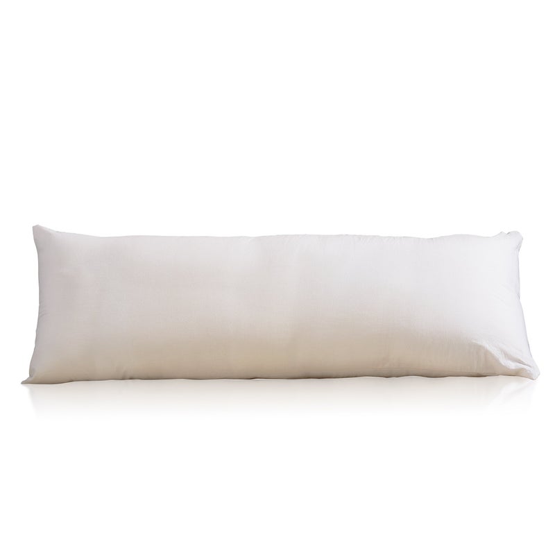 EVOLIVE 100 Cotton PreWashed Body Pillow CoverCase 21x 54 with Zipper Closure Cream 21x54