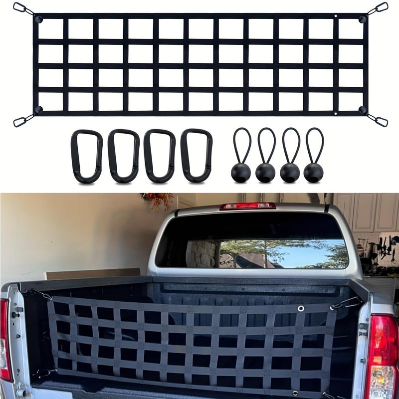 Wingsflee Tailgate Net - for Full Size Truck Cargo Net Compatible with Ford, Chevy, Dodge,Ram etc - Tail Gate Extender Nets for Pickup Truck Bed Accessories (60" x 18") - Image 1