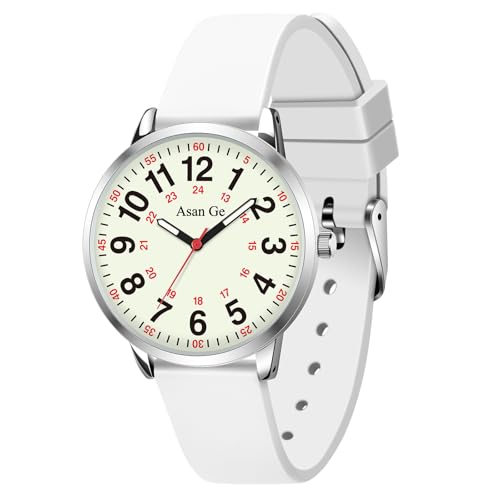 Asan Ge 35MM Waterproof Wear Resistant Anti-Scratch Analog Nurse Watch 12/24 Hour Luminouse with Second Hand Military Time Big Face Easy to Read,Soft Breathable Easy to Clean Gift for Women - Image 1