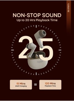 Faster Cruze Pro Wireless Earbuds with Active Noise Cancellation (ANC) - 20 Hours Playtime with Bluetooth 5.3 - HiFi Stereo Sound Airpods - Gaming Bluetooth Earphones with Ultra-Low Latency - Deep Bass, Touch Control - For Exercise, Gym - Compatible with iPhone & Android (Coffee)  - Image 2