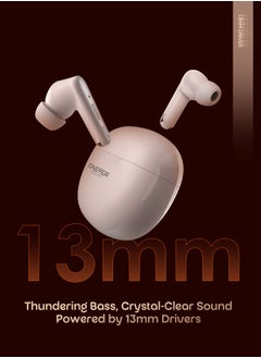 Faster Cruze Pro Wireless Earbuds with Active Noise Cancellation (ANC) - 20 Hours Playtime with Bluetooth 5.3 - HiFi Stereo Sound Airpods - Gaming Bluetooth Earphones with Ultra-Low Latency - Deep Bass, Touch Control - For Exercise, Gym - Compatible with iPhone & Android (Coffee)  - Image 3