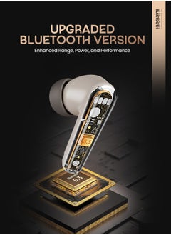 Faster Cruze Pro Wireless Earbuds with Active Noise Cancellation (ANC) - 20 Hours Playtime with Bluetooth 5.3 - HiFi Stereo Sound Airpods - Gaming Bluetooth Earphones with Ultra-Low Latency - Deep Bass, Touch Control - For Exercise, Gym - Compatible with iPhone & Android (Coffee)  - Image 4
