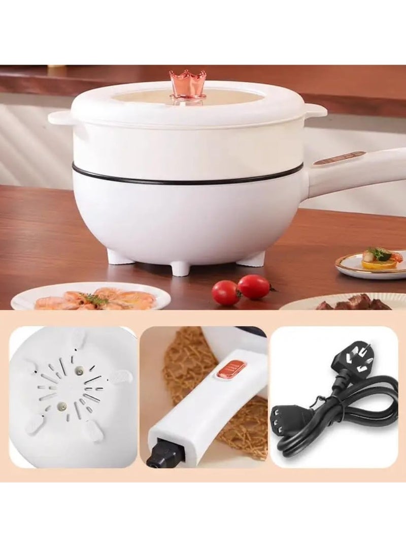 Arabest 3.5L Electric Hot Pot,Double-flavor Hot Pot,with Steamer & Temperature Control,Two Power Adjustments Multifunctional Non-stick Pot, Portable Saucepan Electric Cooking Pot  - Image 3
