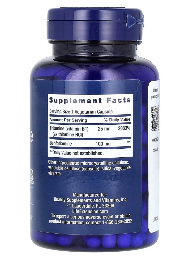 لايف إكستنشن تمديد الحياة، بنفوتيامين مع الثيامين، 100 ملغ، 120 كبسولة نباتية - Image 2