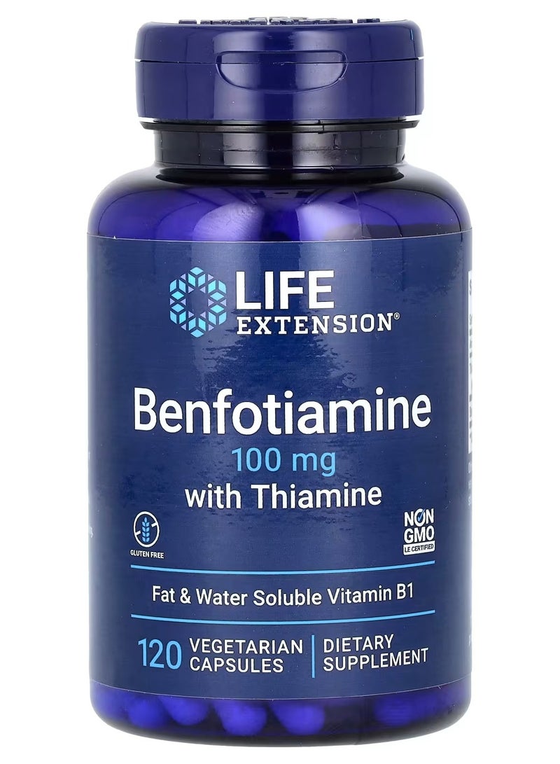 لايف إكستنشن تمديد الحياة، بنفوتيامين مع الثيامين، 100 ملغ، 120 كبسولة نباتية - Image 1