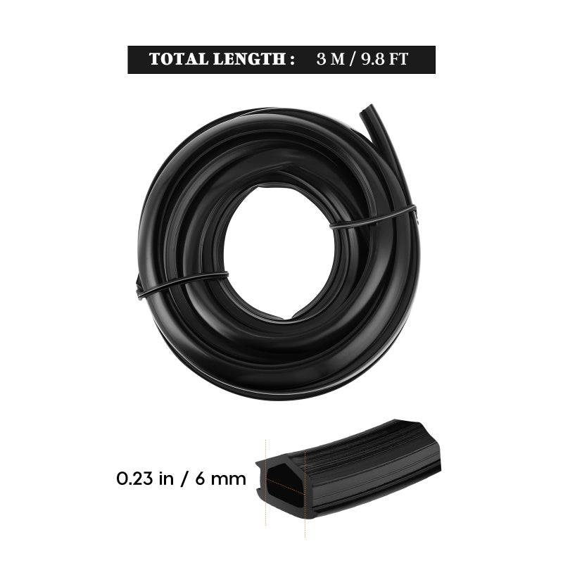 2 Rolls 3D Printer Flat Seal Aluminum Profile Slot Printer Parts Flat Seal Accessories (Black) - Image 2
