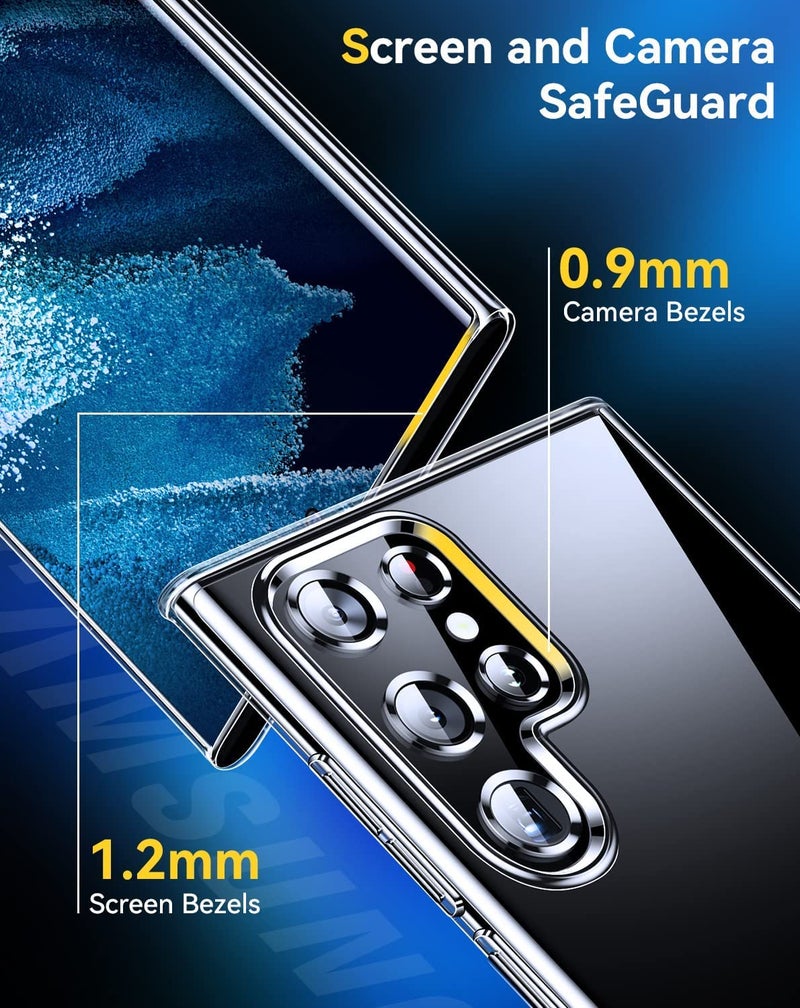 Nishtech for Samsung Galaxy S22 Ultra 5G Premium Transparent Hybrid Soft Slim Dust Proof Back Case Cover with Camera Protection - Image 4