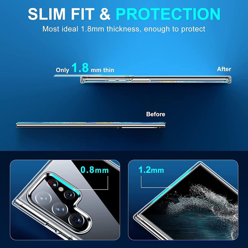 Nishtech for Samsung Galaxy S22 Ultra 5G Premium Transparent Hybrid Soft Slim Dust Proof Back Case Cover with Camera Protection - Image 5