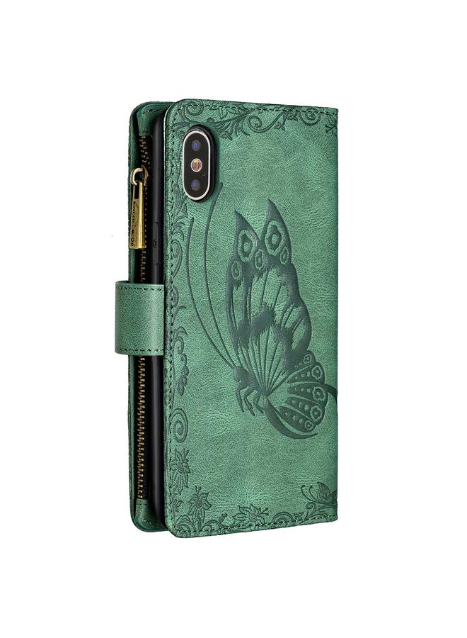 S-TOP Case For iPhone X / XS Flying Butterfly Embossing Pattern Zipper Horizontal Flip Leather Case with Holder & Card Slots & Wallet - Image 3