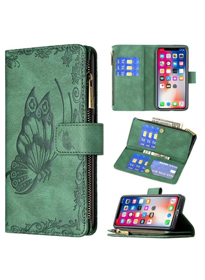 S-TOP Case For iPhone X / XS Flying Butterfly Embossing Pattern Zipper Horizontal Flip Leather Case with Holder & Card Slots & Wallet - Image 1