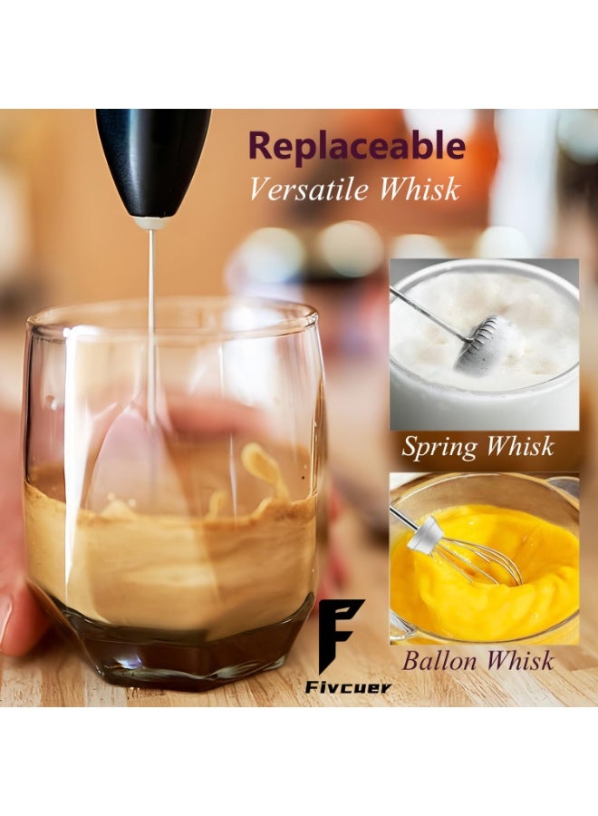 Rechargeable electric foam maker - hand-held 3-speed adjustable foam maker with stainless steel stirrer suitable for cappuccino/latte/hot chocolate coffee foam maker mini electric foam maker household beverage foam maker  - Image 4