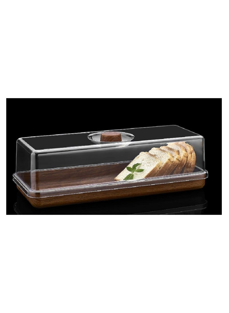 Rectangular Bread and Cake Serving Box with Lid 13x 16 x 39 cm  - Image 1