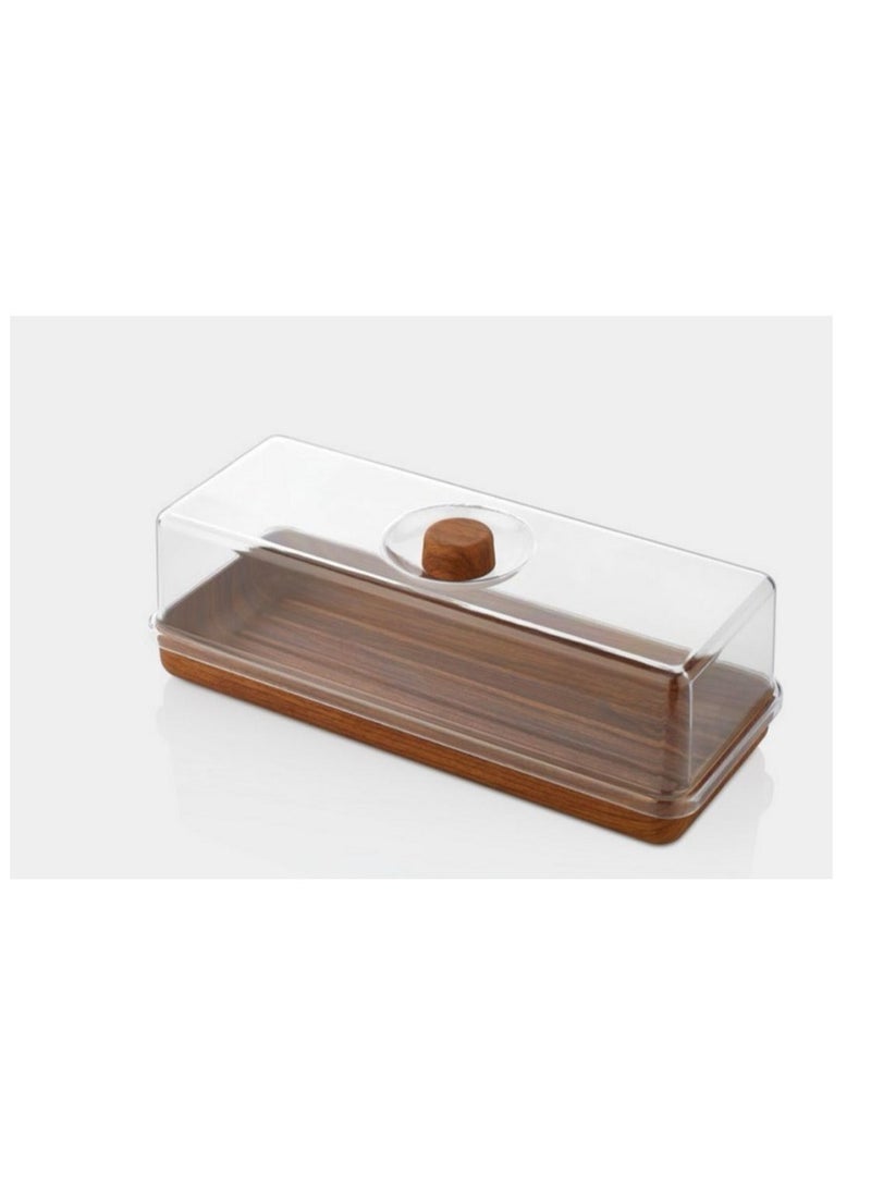 Rectangular Bread and Cake Serving Box with Lid 13x 16 x 39 cm  - Image 2