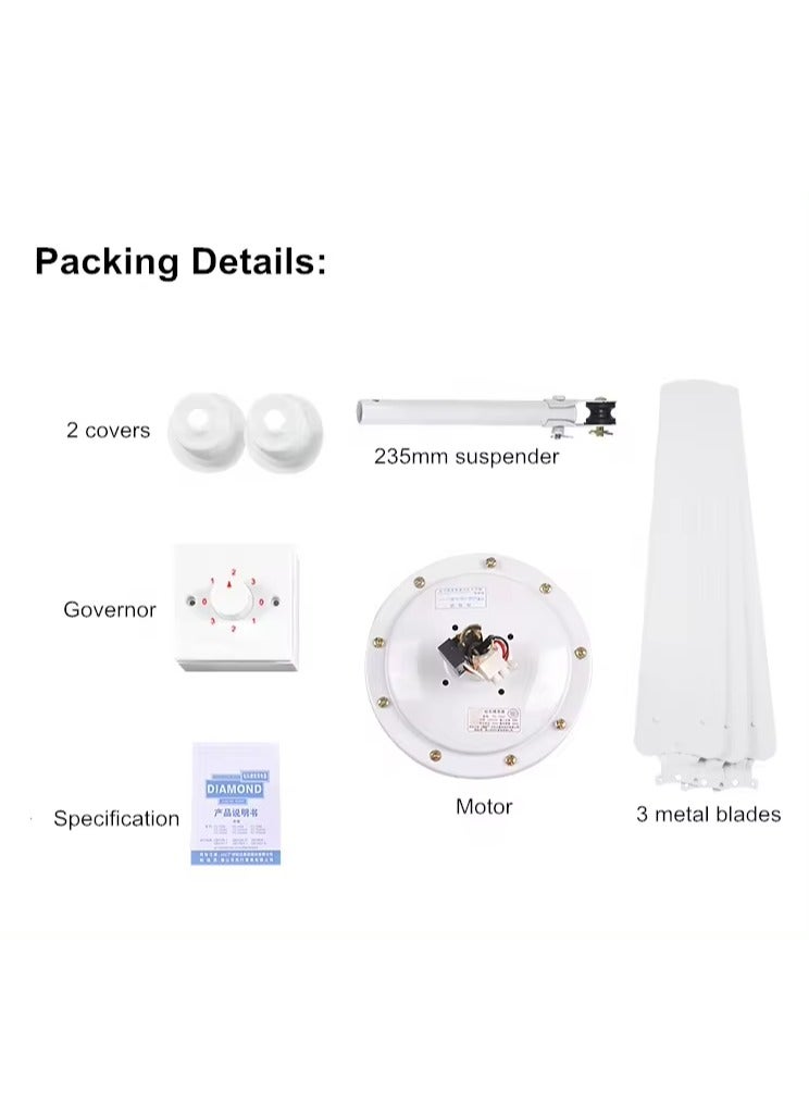 REFURA Ceiling fan with three blades 75 watts - Image 4