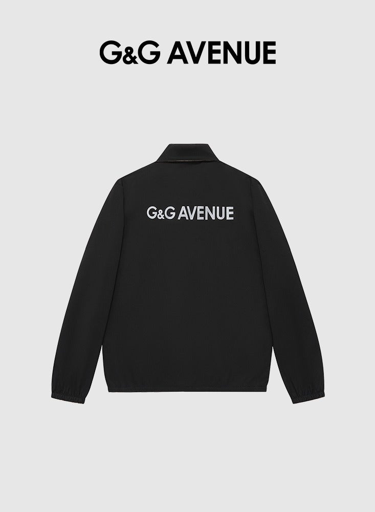 G&G AVENUE Spring and Autumn mens front zipper golf jacket oversized casual high neck jacket with pockets suitable for fashionable office double sided - Image 3