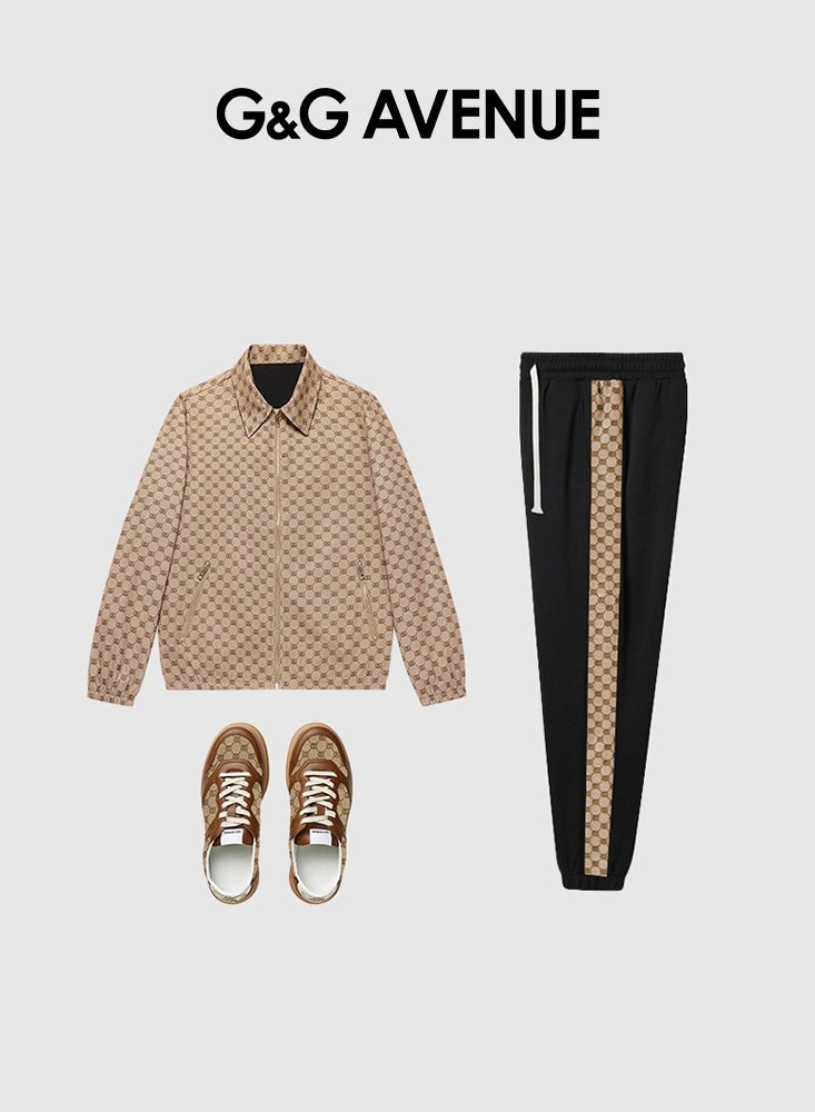 G&G AVENUE Spring and Autumn mens front zipper golf jacket oversized casual high neck jacket with pockets suitable for fashionable office double sided - Image 5