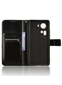 ماركة غير محددة حافظة هاتف لهاتف OPPO Reno 11 5G PU حافظة هاتف مغناطيسية للأعمال حافظة أنيقة مع فتحة للبطاقة وحامل لهاتف OPPO Reno 11 5G  - Image 3