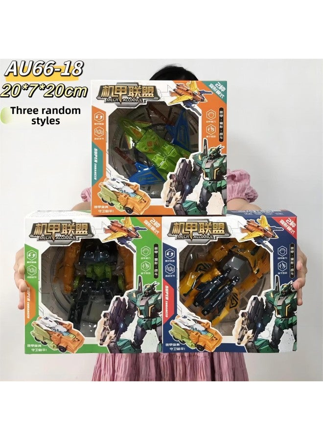 Gift Box King Kong Children's Deformation Toy-Year-Old Boy-Year-Old Boy-Year-Old Deformation Robot Five-element Beast Star-Colour:Au66-18 Mecha Alliance (three Random Types) - Image 1
