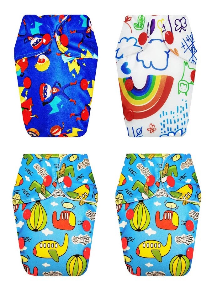 Dumbledo Premium Newborn Cloth Diaper with Integrated Soaker (Pack of 4) | Snug Fit | Breathable | Travel Friendly | Perfect for Indian Summers | 0 - 4 Months | Unisex Baby - Image 1