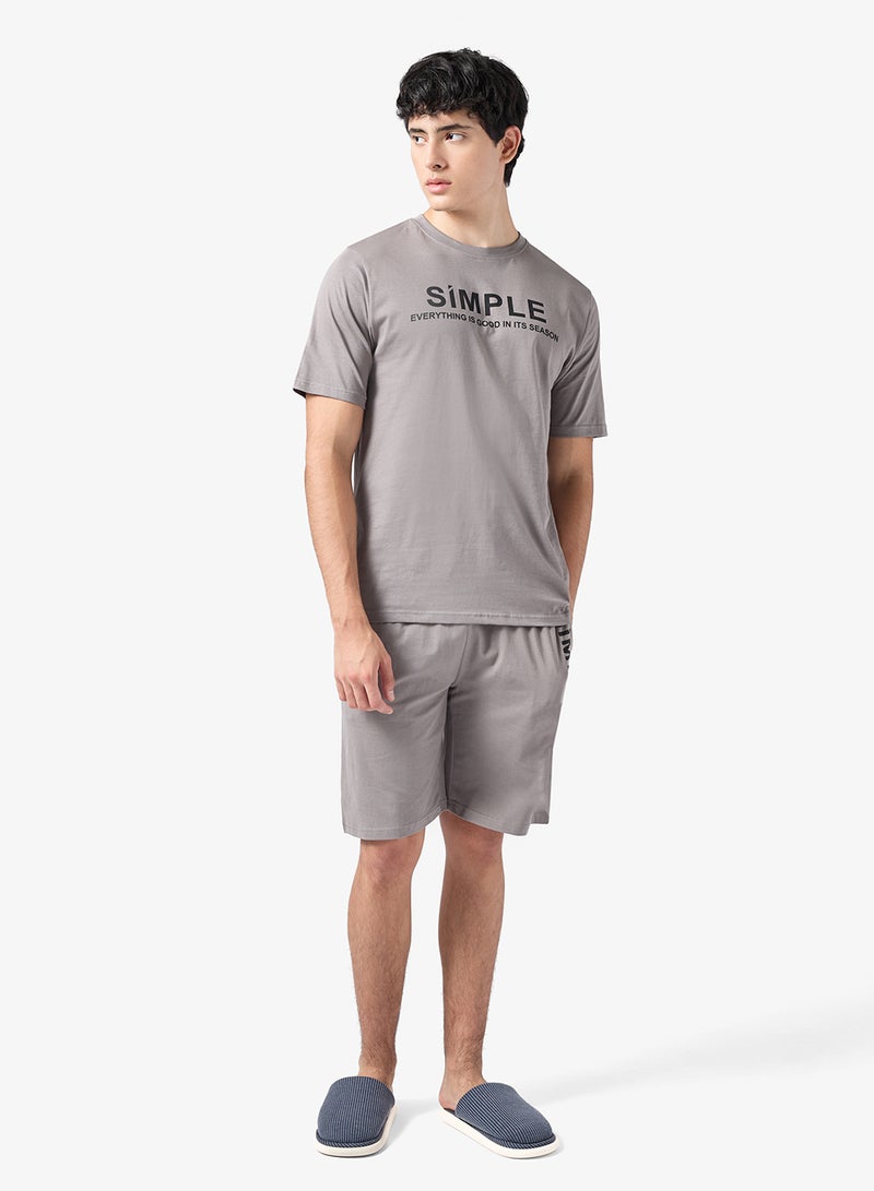 سفنتي فايف طقم بيجامة تي شيرت وشورت - Image 1