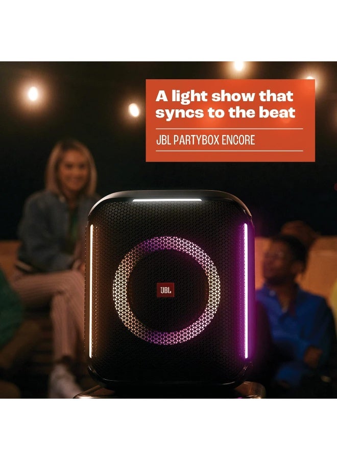 جي بي إل مكبر صوت بارتي بوكس إنكور المحمول مع ميكروفون لاسلكي رقمي بقوة 100 وات، صوت قوي، عرض ضوئي ديناميكي IPX4، مقاوم للرذاذ، 10 ساعات من وقت التشغيل، تشغيل متعدد المصادر - Image 4